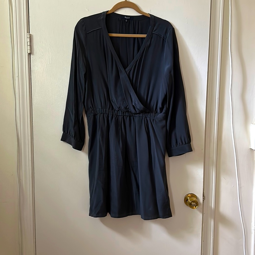 Madewell Silk Long Sleeve Wrap Dress